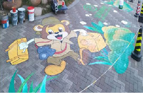 赫章夏季画地面彩绘会遇到的问题